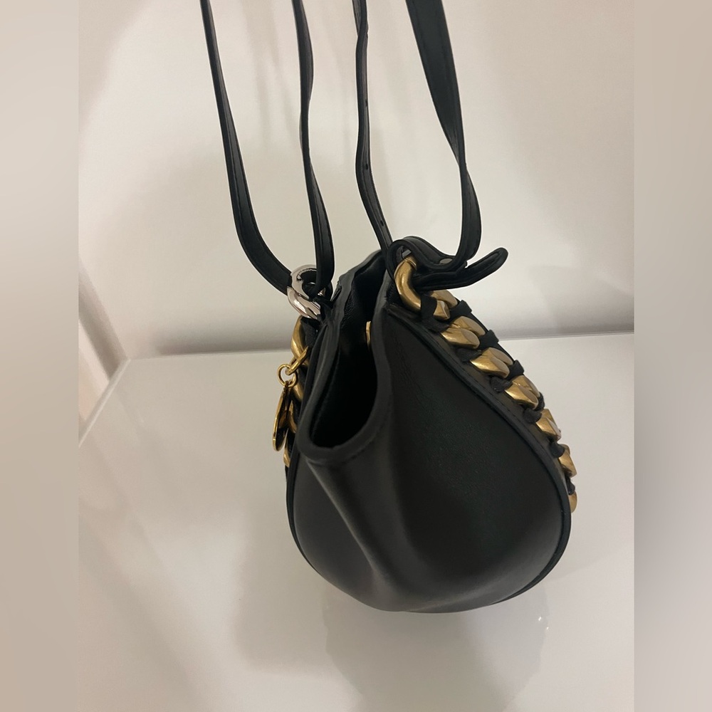 Stella McCartney black and gold shoulder bag